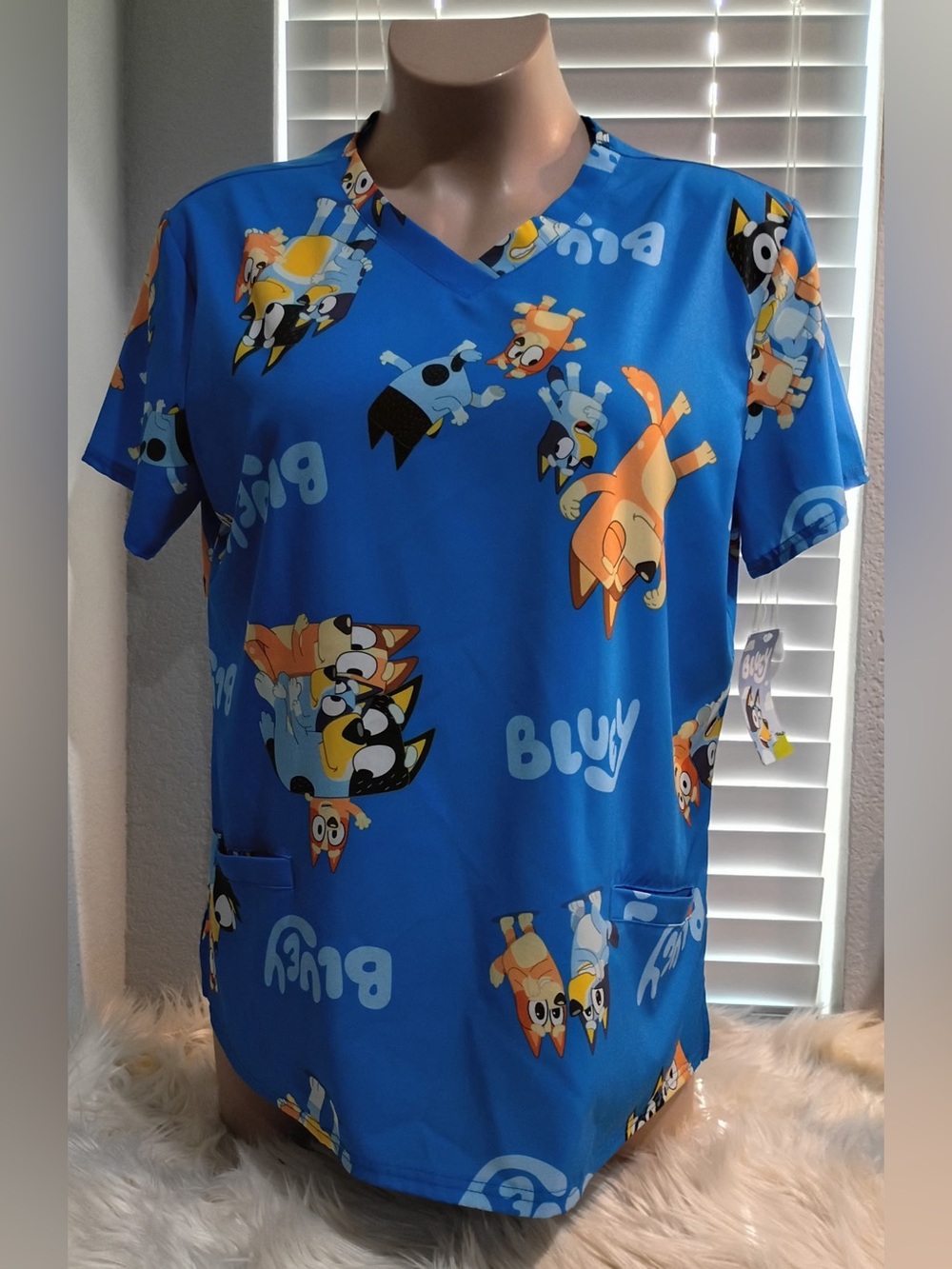 BBC Studios Women’s 2X Bluey Scrub Top